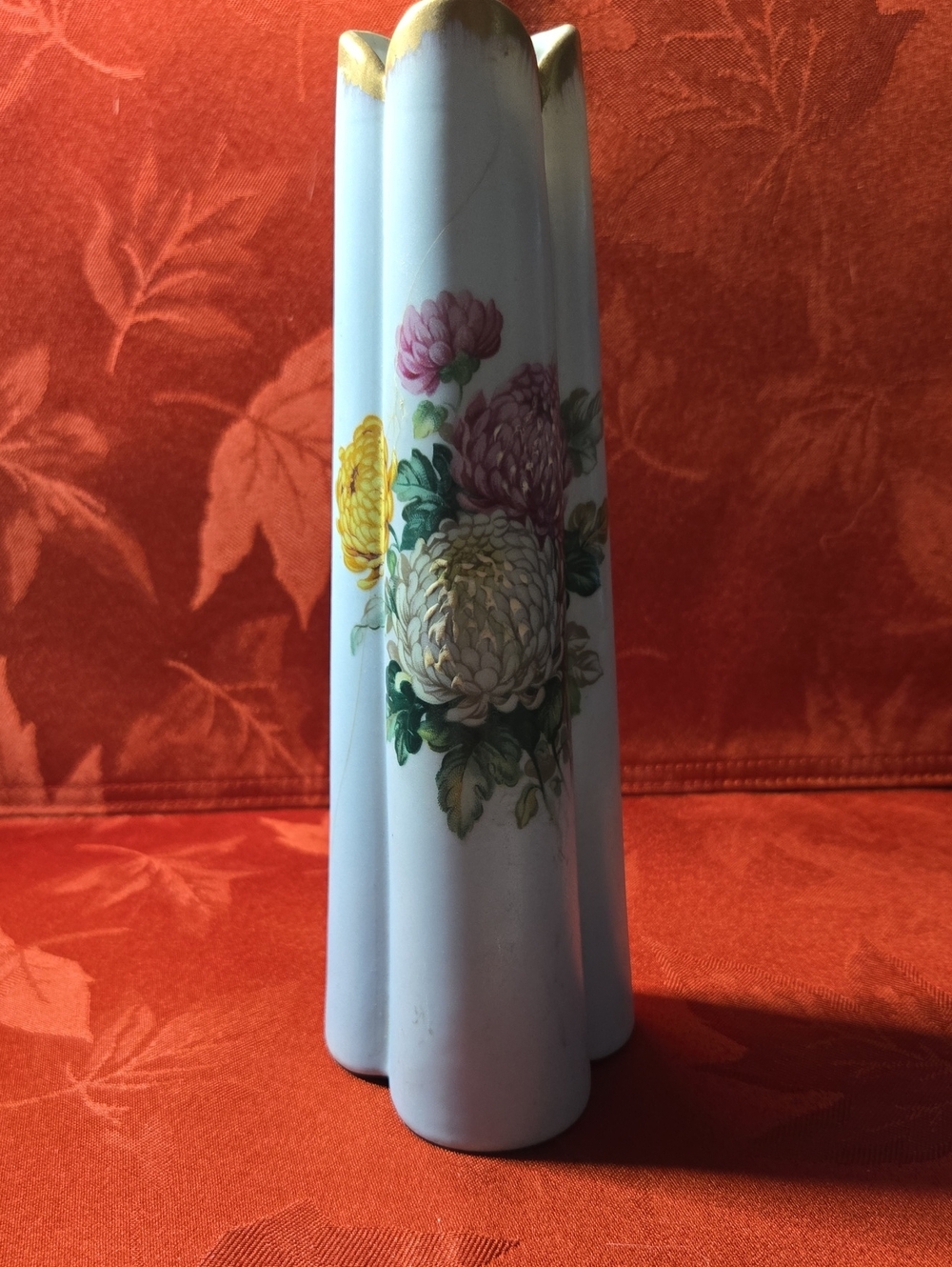 Porcelain Bud Vase With Applied Floral Decoration By Norcrest Made In Japan